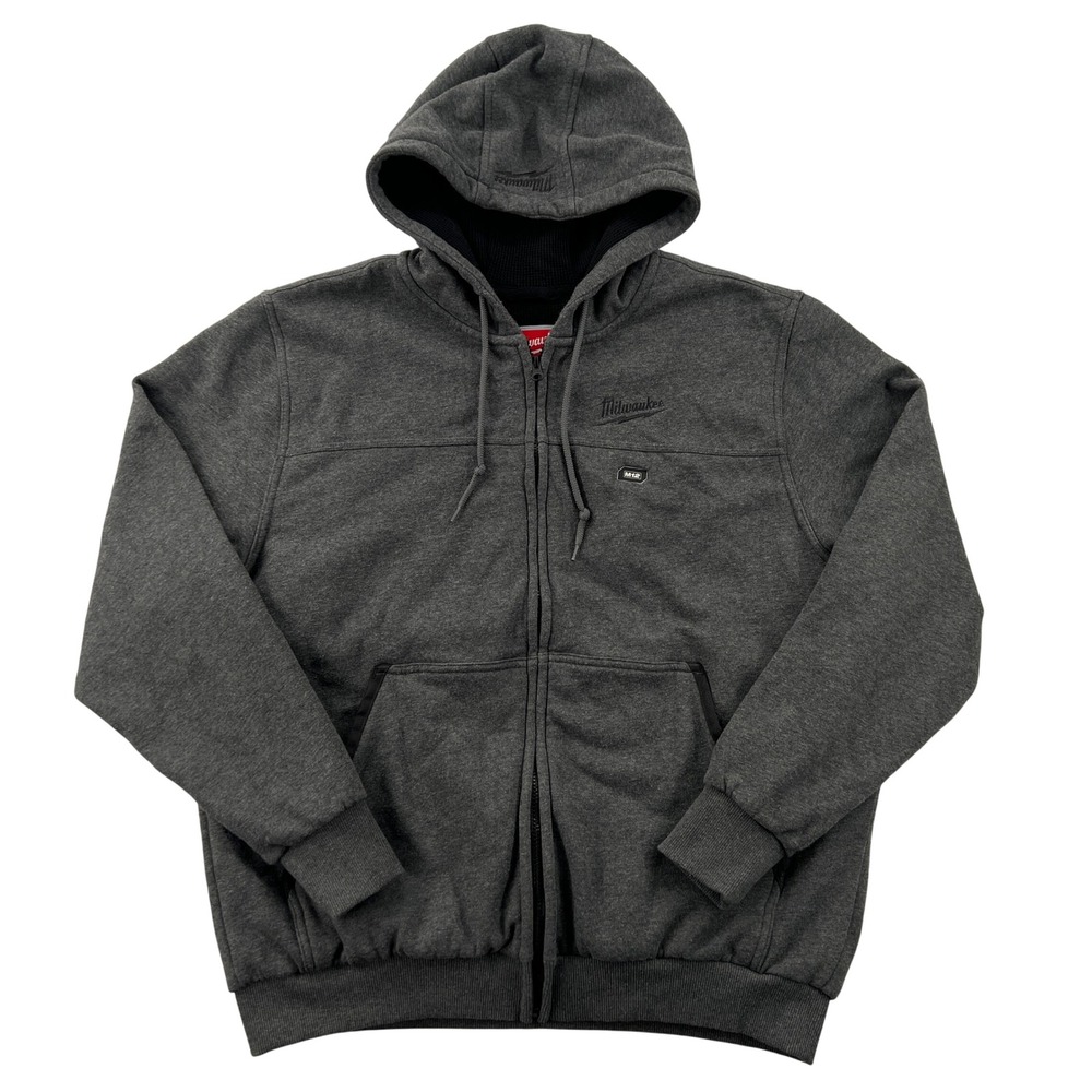 Milwaukee M12 Heated Gear Mens XL Gray Full Zip Waffle Lined Hoodie NO BATTERY